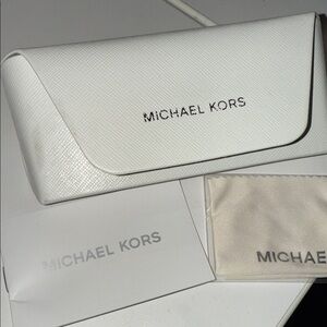 Michael Kors White Glasses Case with cloth